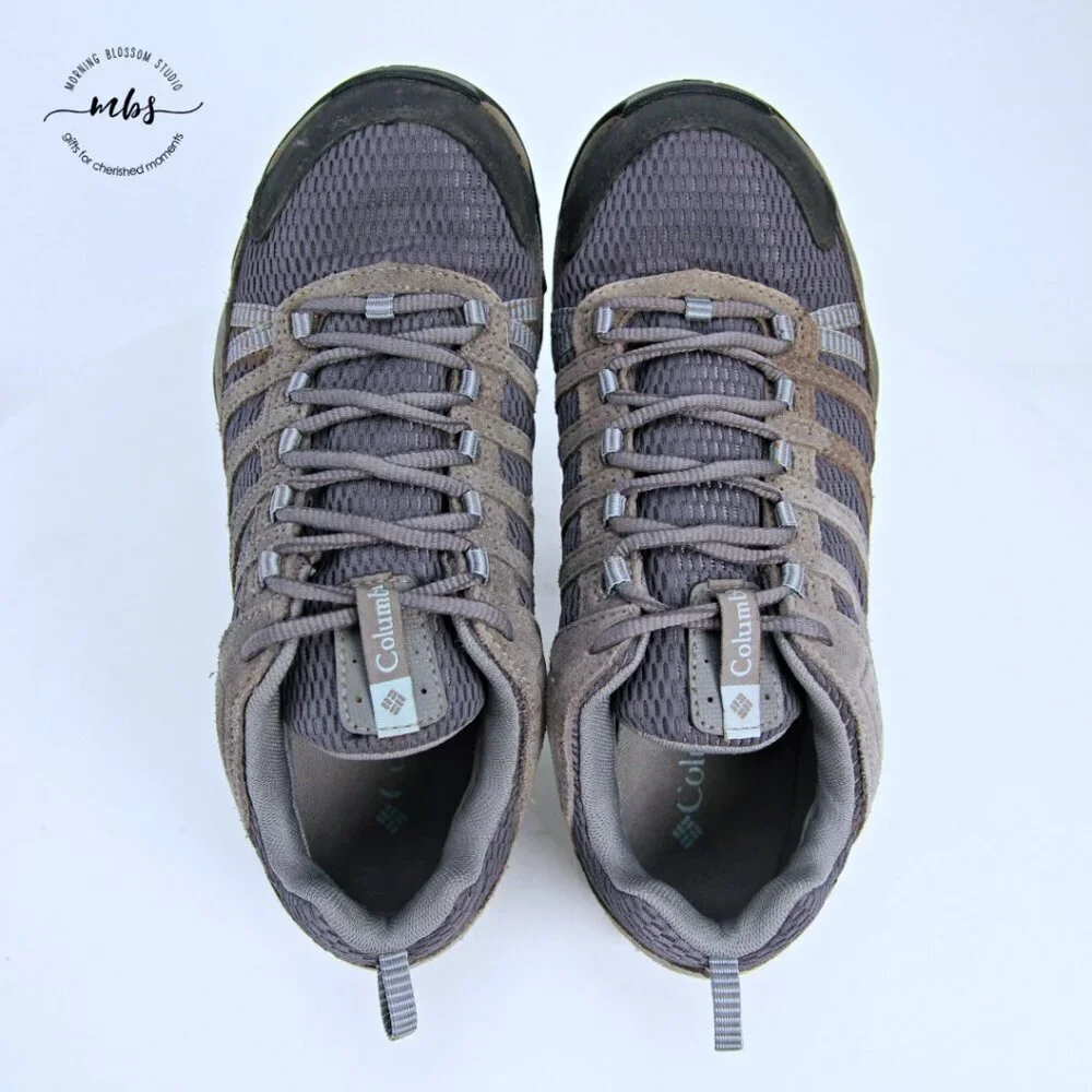 Columbia Armitage Lane‎ Waterproof Hiking Shoes Gray Blue Women 8.5